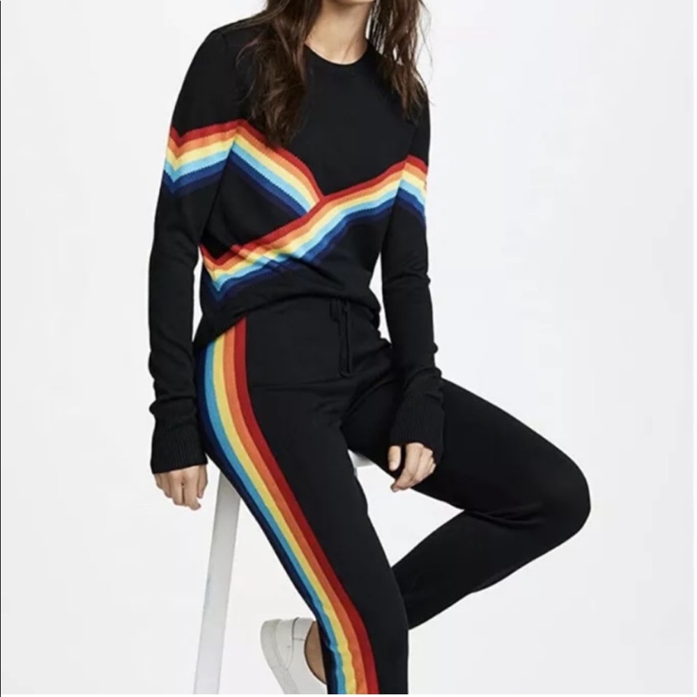 NWOT Spiritual Gangster x Madeleine Thompson Rainbow Stripe Jogger Pant
